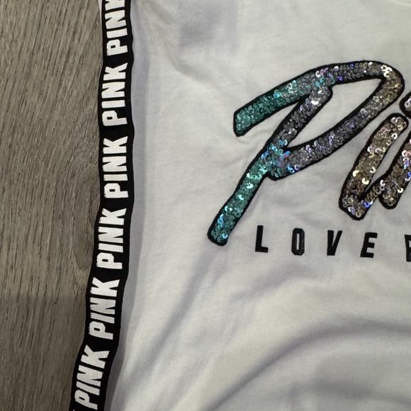 PINK Victoria Secret White Tank Top Women Size S . - Picture 5 of 7